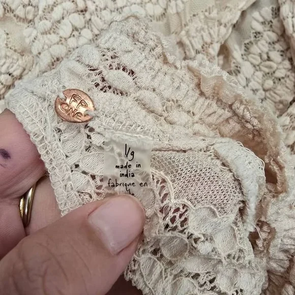 Free People Women's Angelina Bodysuit Size Large Beige - Picture 2 of 11